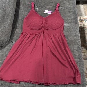 iLoveSia Maroon/Red Tank with Breastfeeding Access Dress